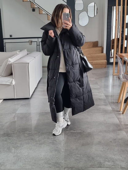 DOUDOUNE LONGUE MATELASSÉE NOIRE