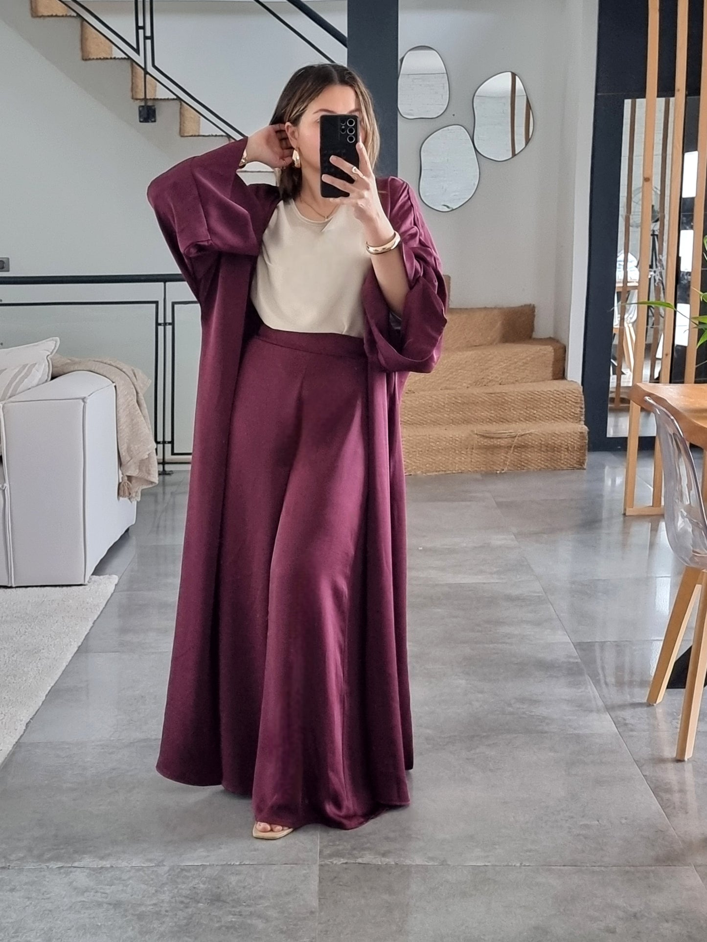 ENSEMBLE KIMONO BURGUNDY