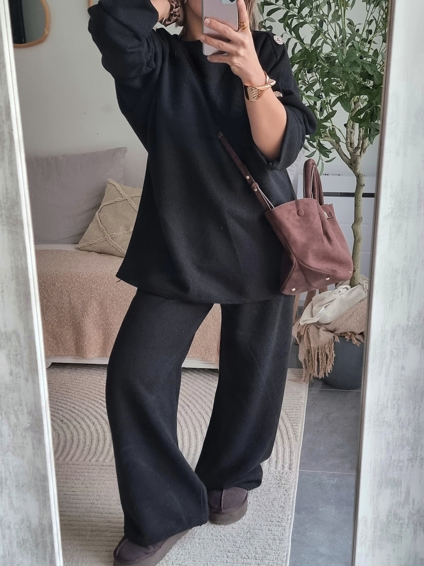 ENSEMBLE CÔTELÉ NOIR