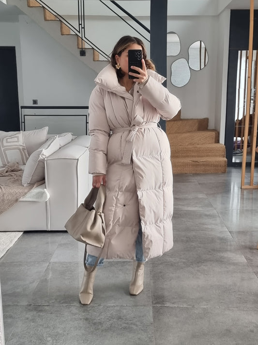 DOUDOUNE LONGUE MATELASSÉE BEIGE