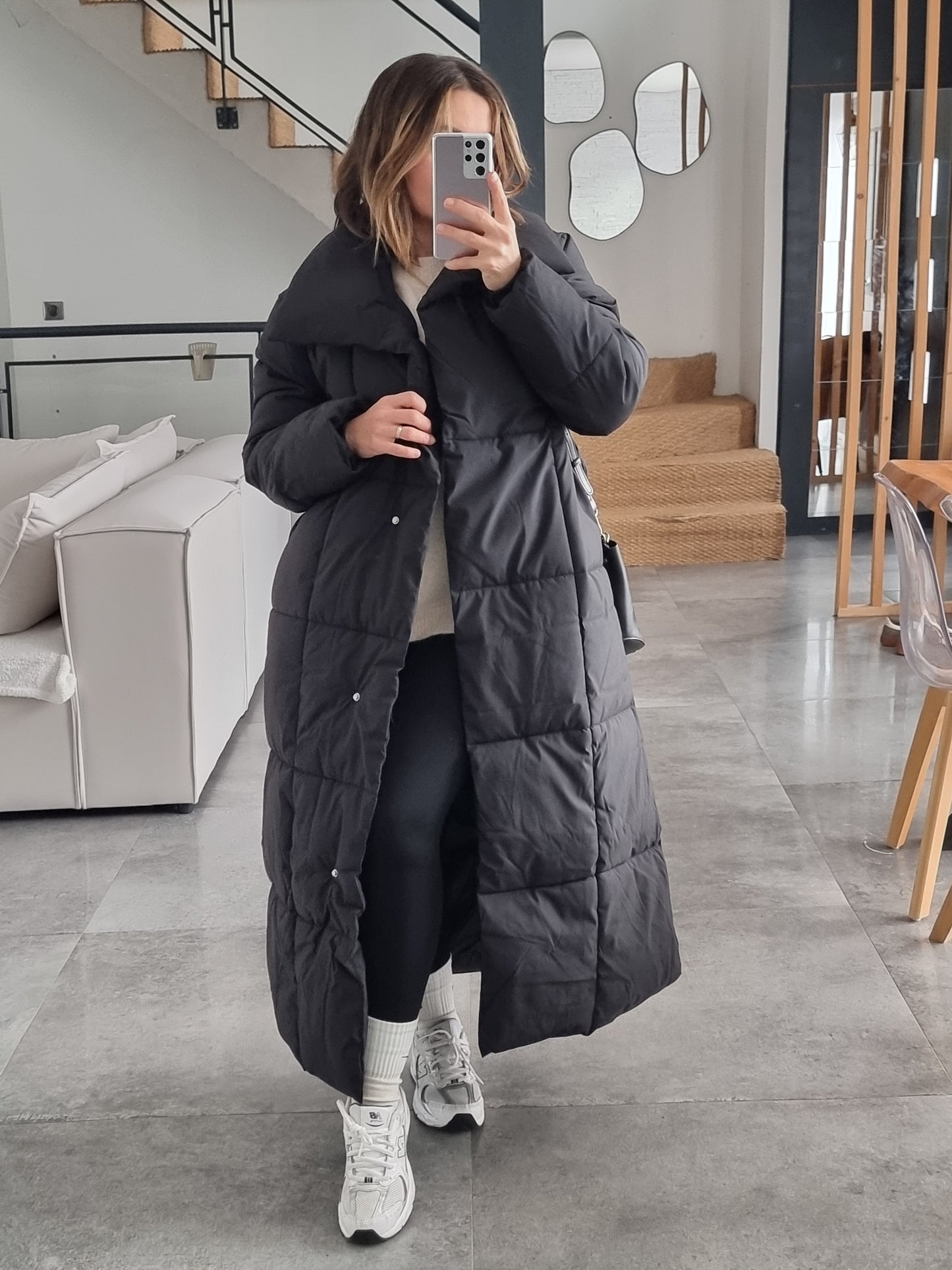 DOUDOUNE LONGUE MATELASSÉE NOIRE