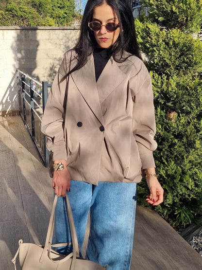 TRENCH BALLON TAUPE