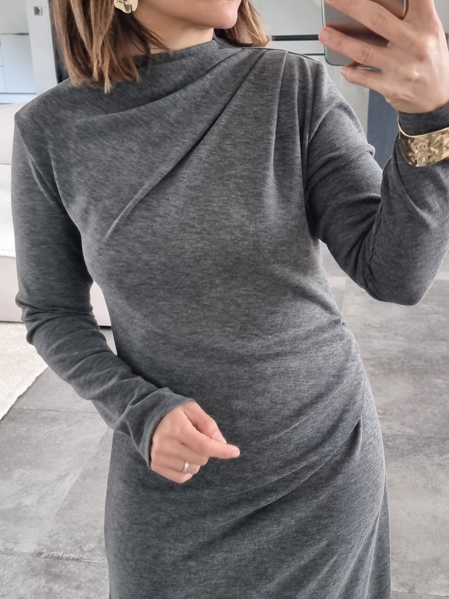 ROBE LONGUE SOFT TOUCH GRISE