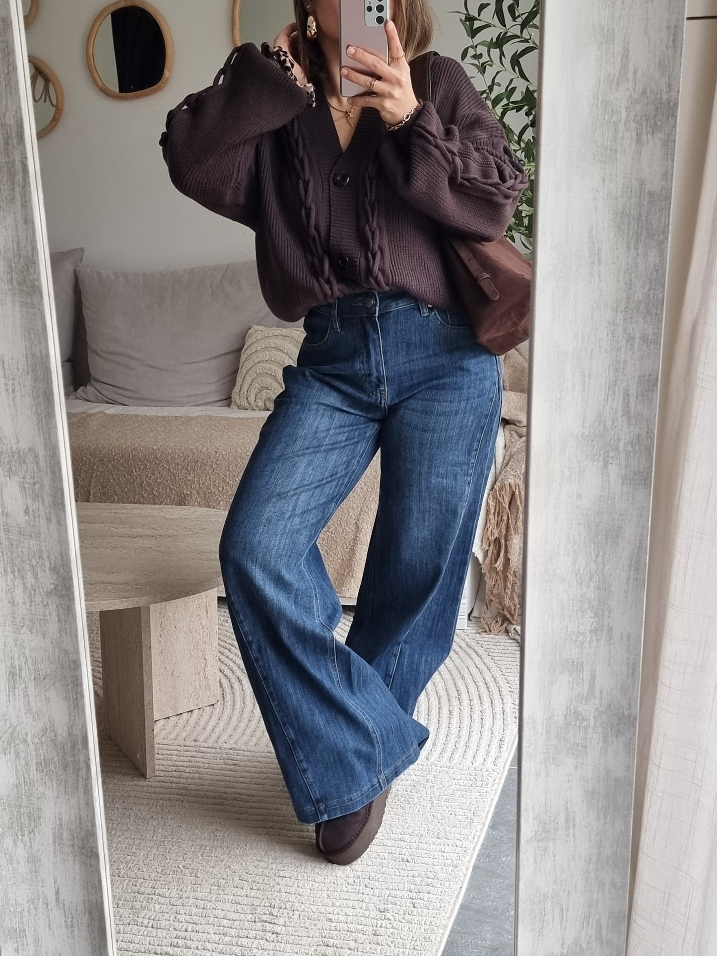 JEAN COUTURE WIDE LEG BLEU