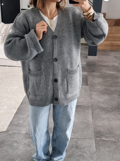 CARDIGAN MAILLE GRIS