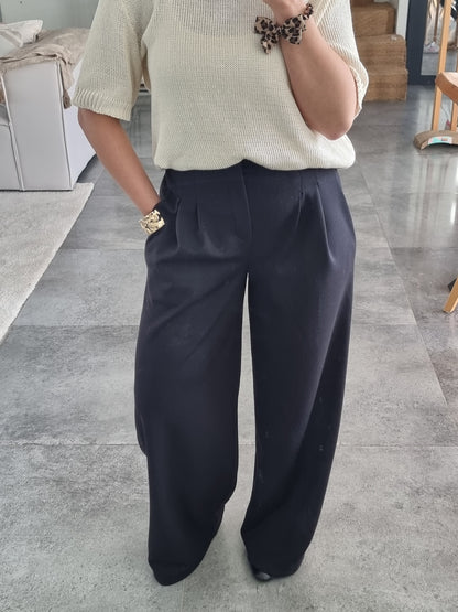 PANTALON JOGGER À PINCES NOIR