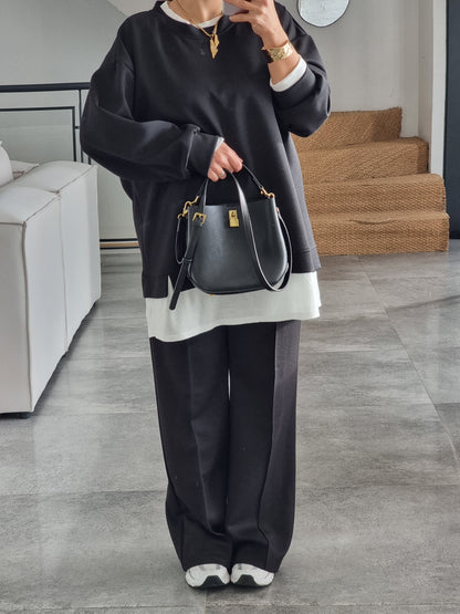 ENSEMBLE DÉCONTRACTÉ NOIR T-SHIRT