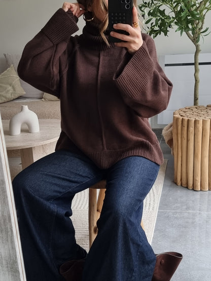 PULL OVERSIZE MAILLE COL MONTANT