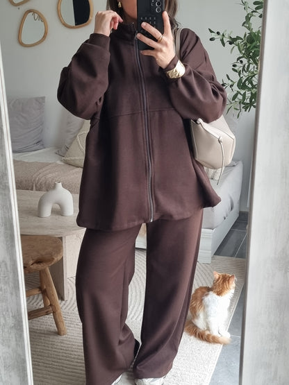 SURVÊTEMENT MOLLETONNÉ À ZIP CHOCO