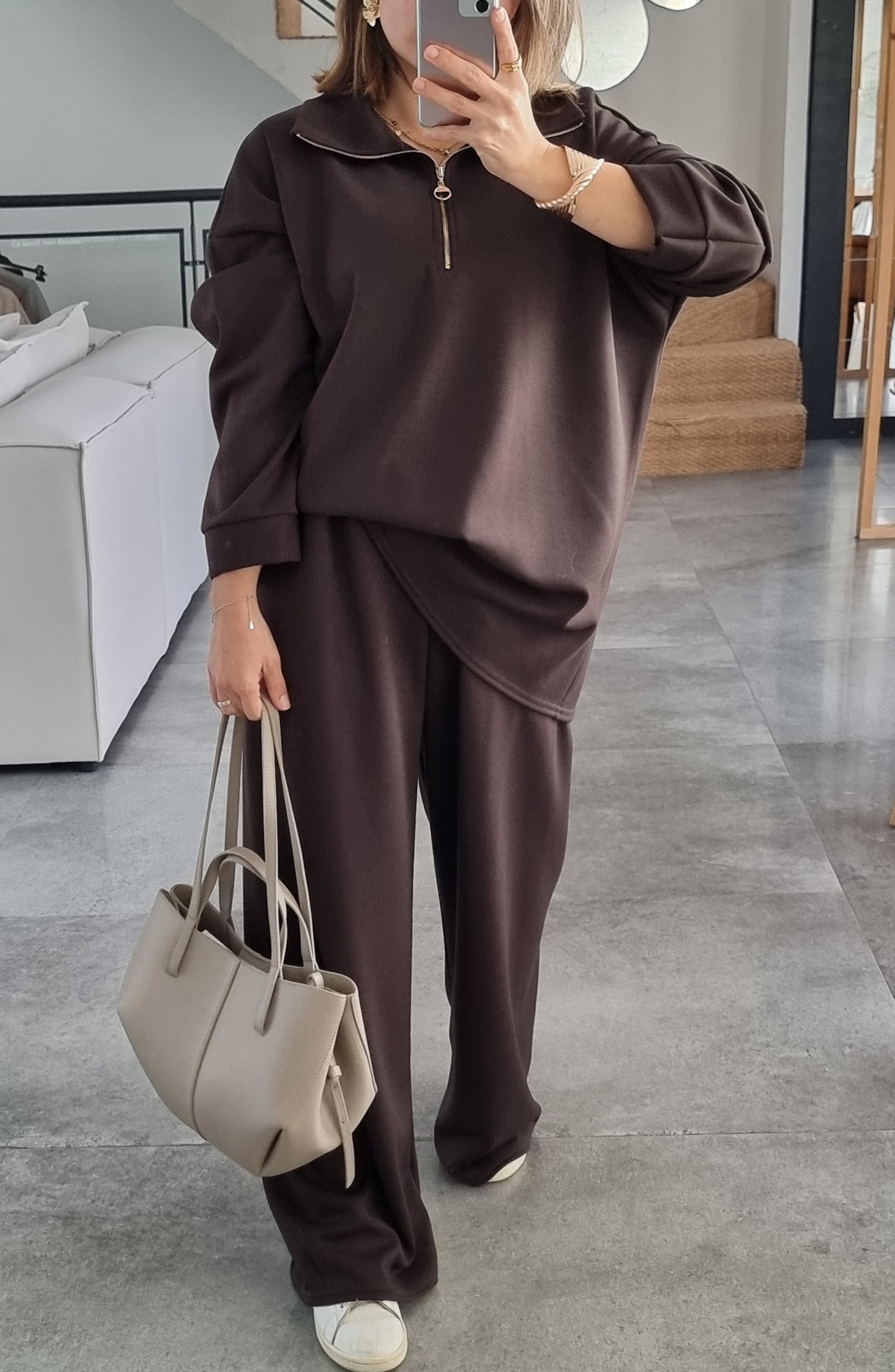 ENSEMBLE DÉCONTRACTÉ MARRON