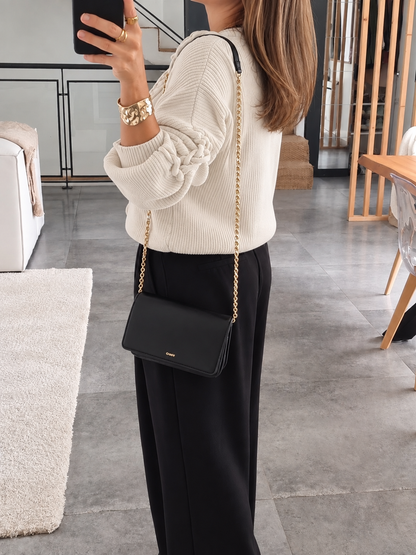 CARDIGAN MAILLE COL V ECRU