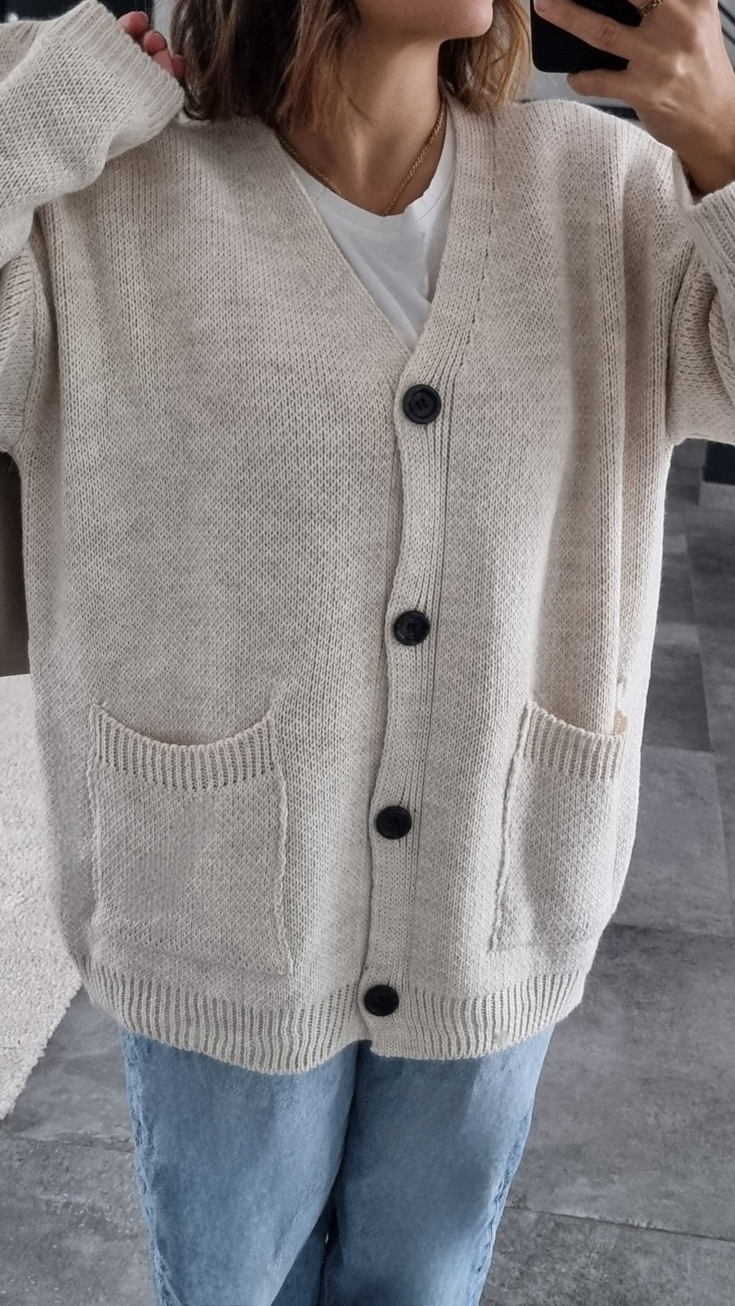CARDIGAN MAILLE BEIGE