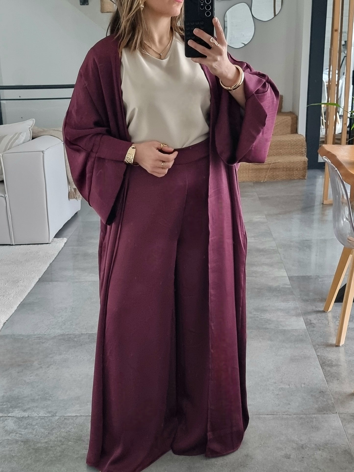 ENSEMBLE KIMONO BURGUNDY