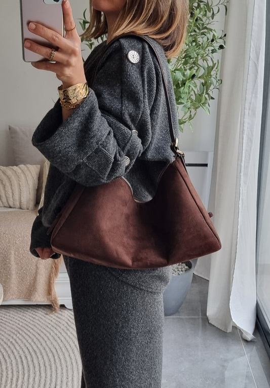 ENSEMBLE CÔTELÉ GRIS FONCÉ