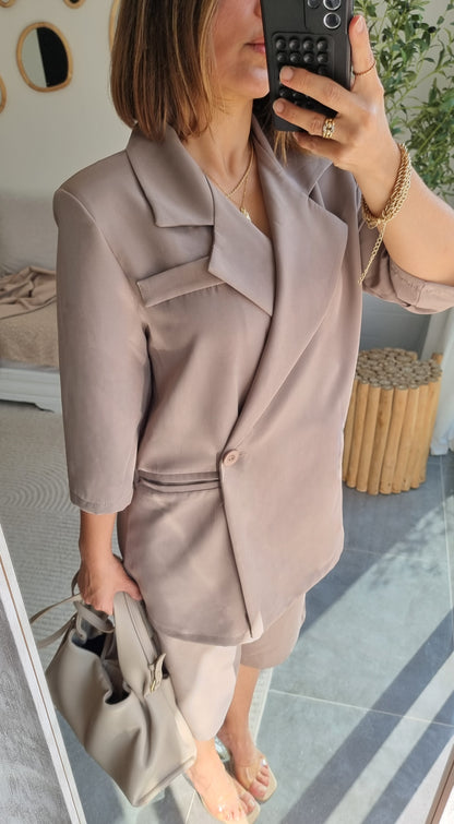 TAILLEUR OVERSIZE BLAZER MANCHES COURTES