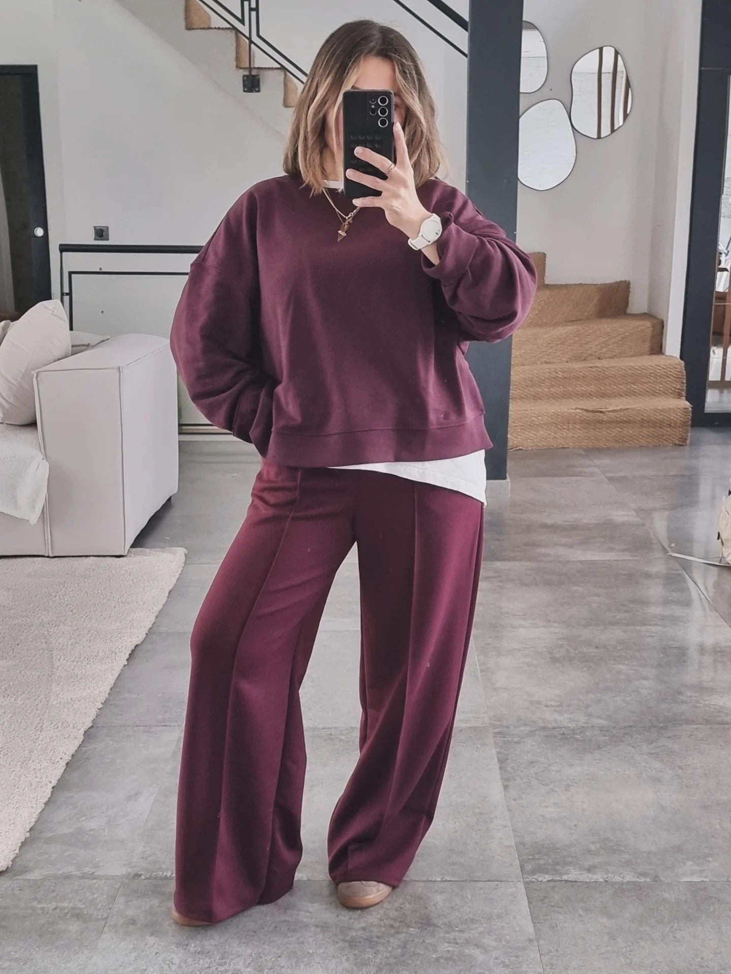 PANTALON DÉCONTRACTÉ BURGUNDY