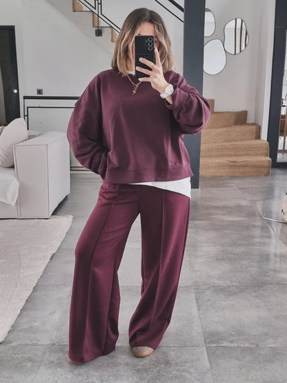 PANTALON DÉCONTRACTÉ BURGUNDY