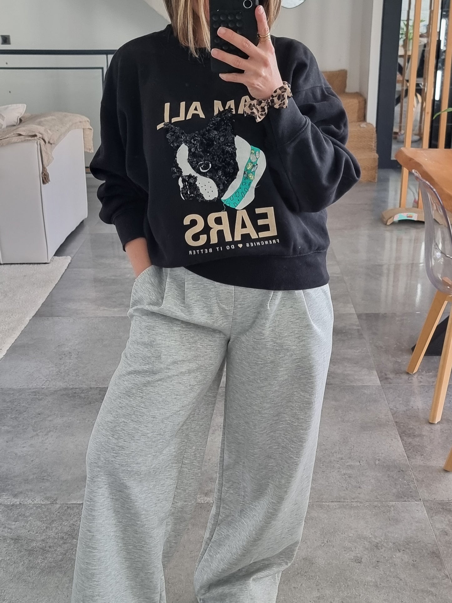 PANTALON JOGGER À PINCES GRIS