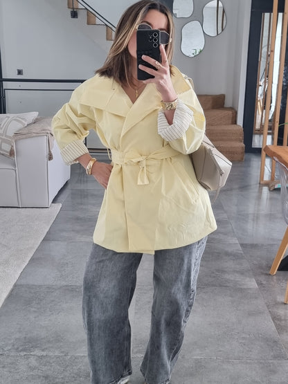 TRENCH MI-LONG JAUNE