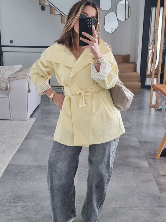 TRENCH MI-LONG JAUNE