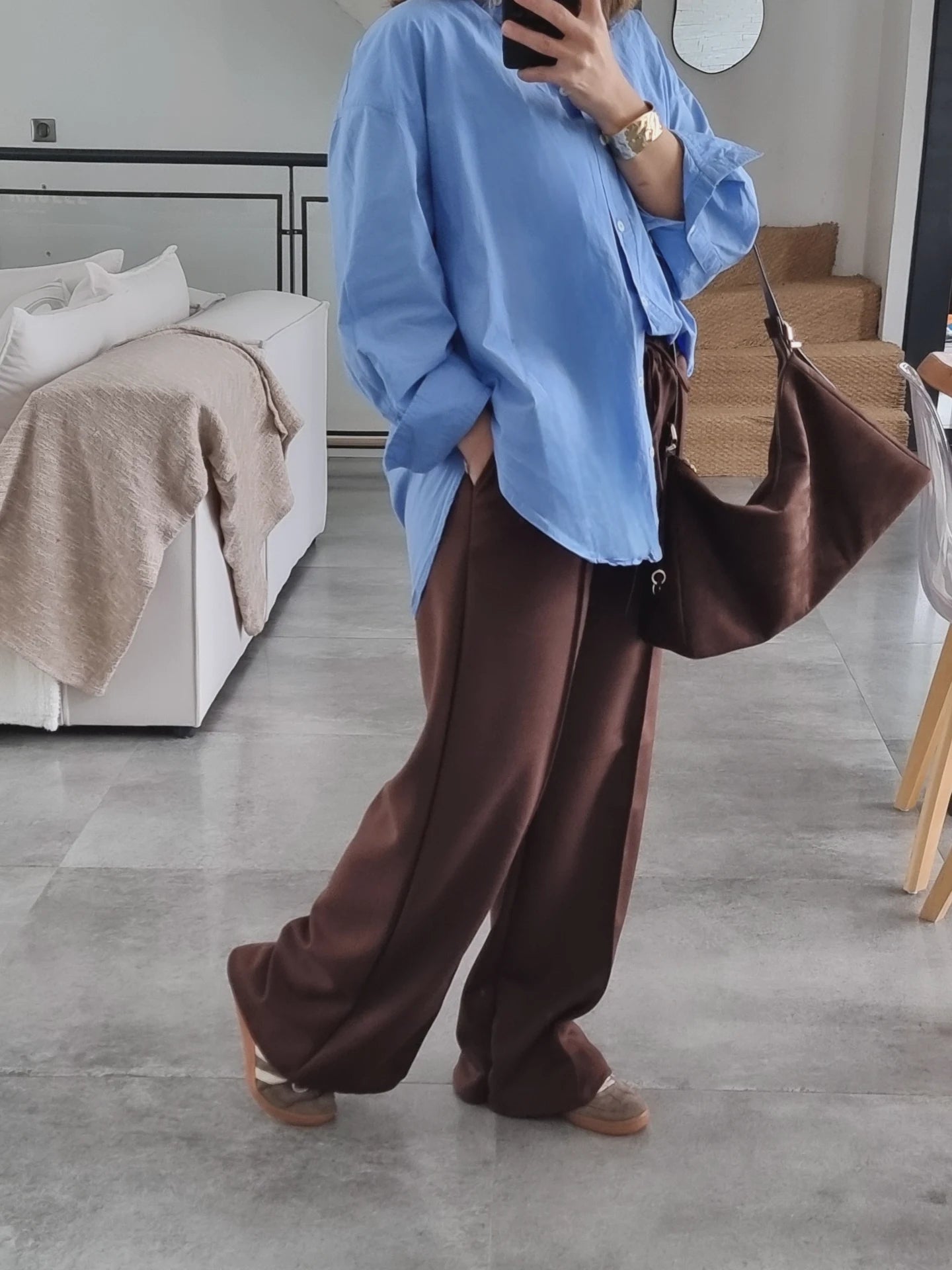 PANTALON DÉCONTRACTÉ MARRON