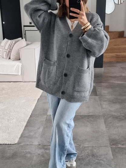 CARDIGAN MAILLE GRIS