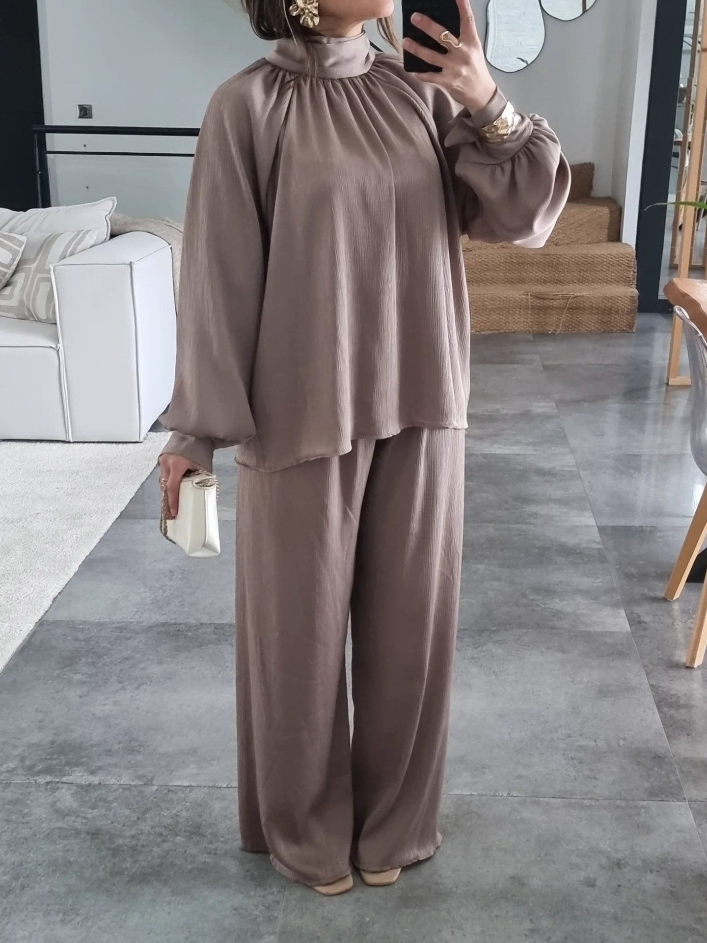 ENSEMBLE SATINÉ TAUPE