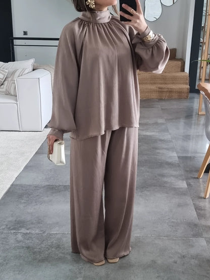 ENSEMBLE SATINÉ TAUPE