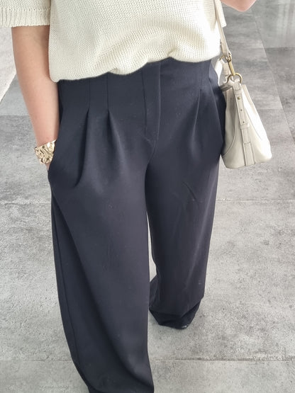 PANTALON JOGGER À PINCES NOIR