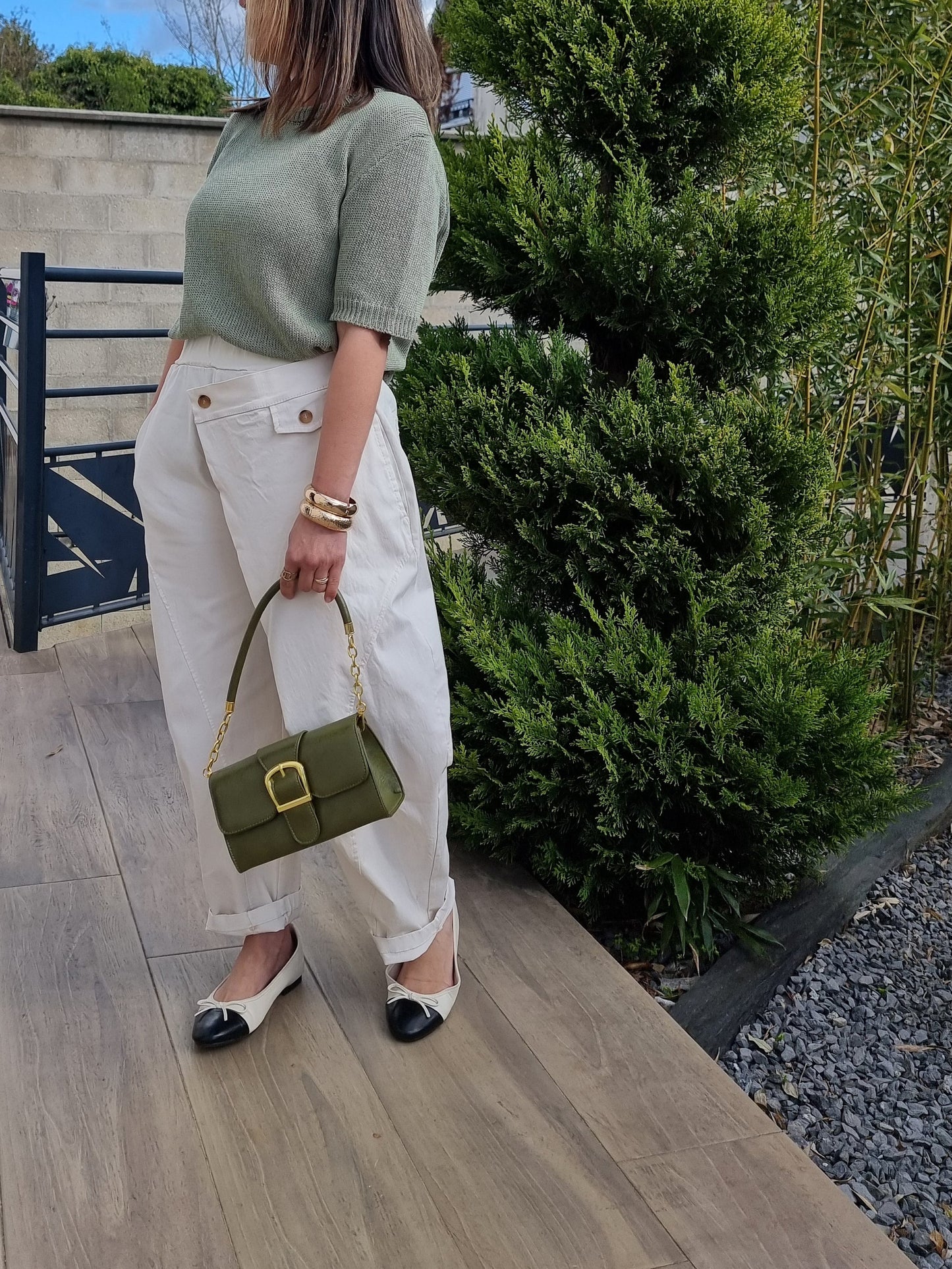 PANTALON BARREL ASYMÉTRIQUE ECRU