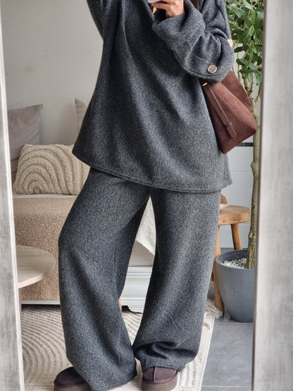 ENSEMBLE CÔTELÉ GRIS FONCÉ