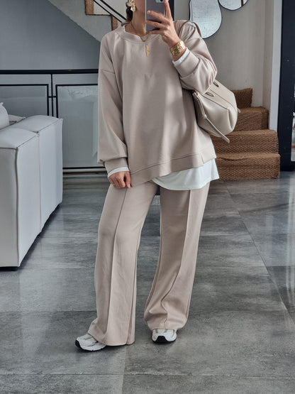 ENSEMBLE DÉCONTRACTÉ BEIGE T-SHIRT