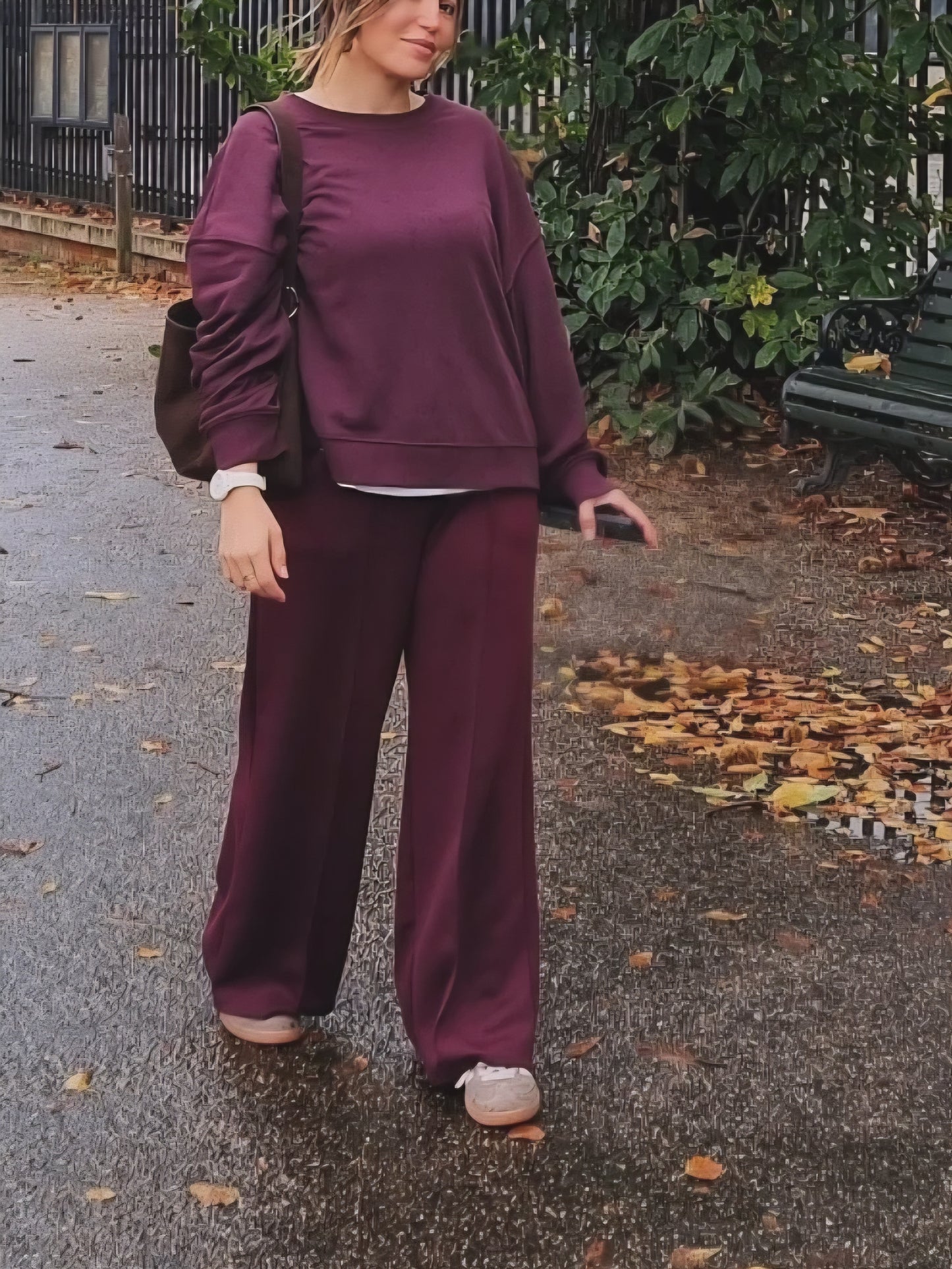 PANTALON DÉCONTRACTÉ BURGUNDY