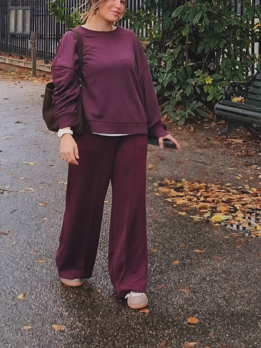 PANTALON DÉCONTRACTÉ BURGUNDY