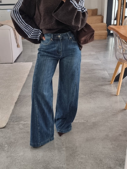 JEAN COUTURE WIDE LEG BLEU