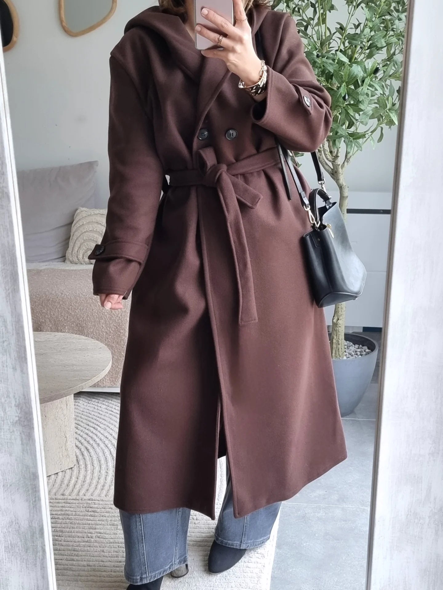 TRENCH A CAPUCHE MARRON