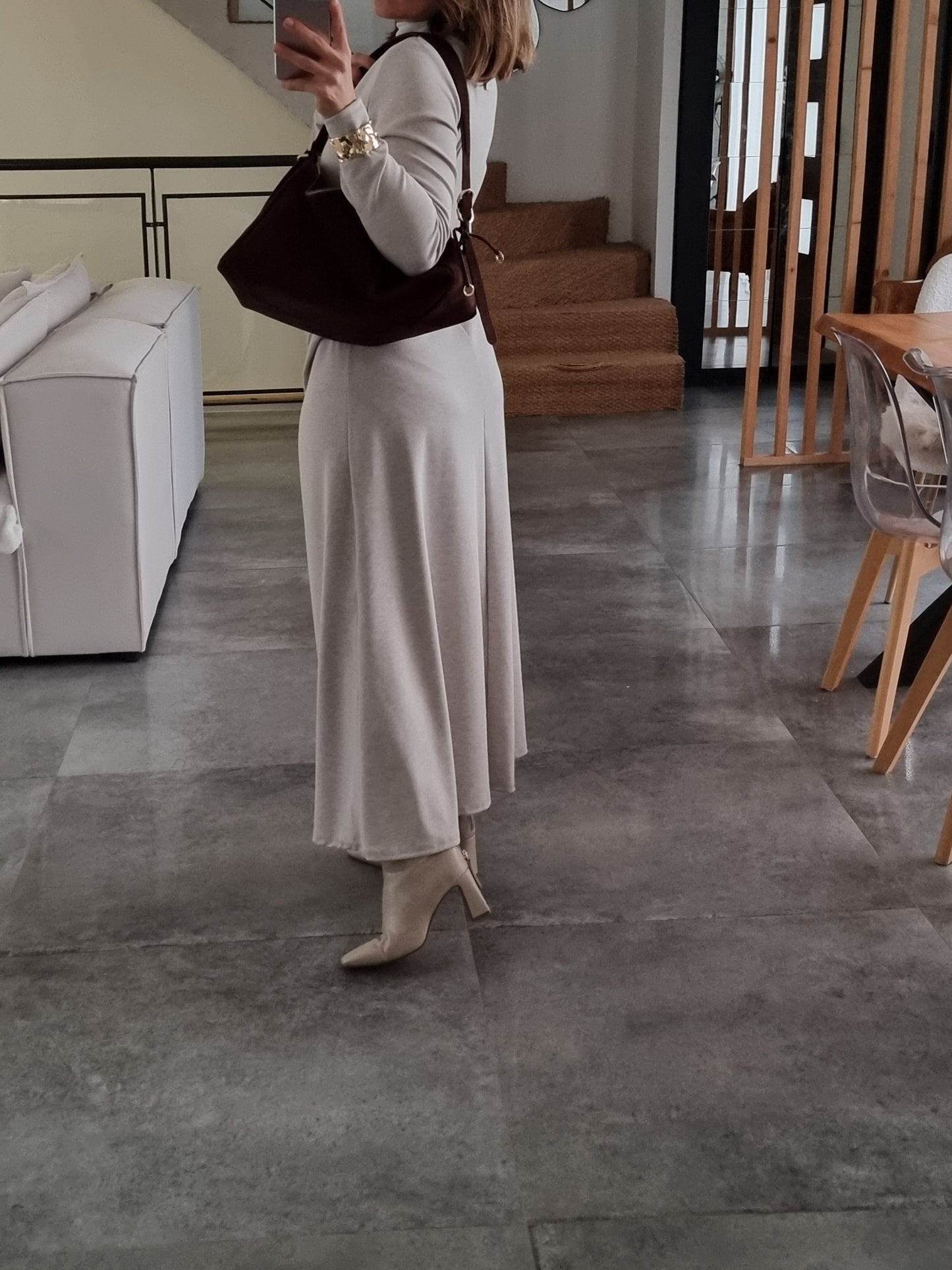 ROBE LONGUE SOFT TOUCH BEIGE