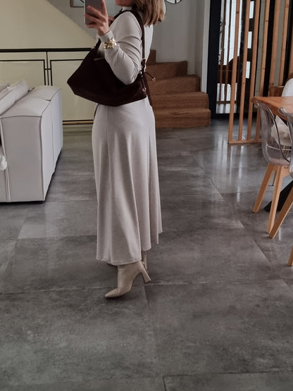 ROBE LONGUE SOFT TOUCH BEIGE