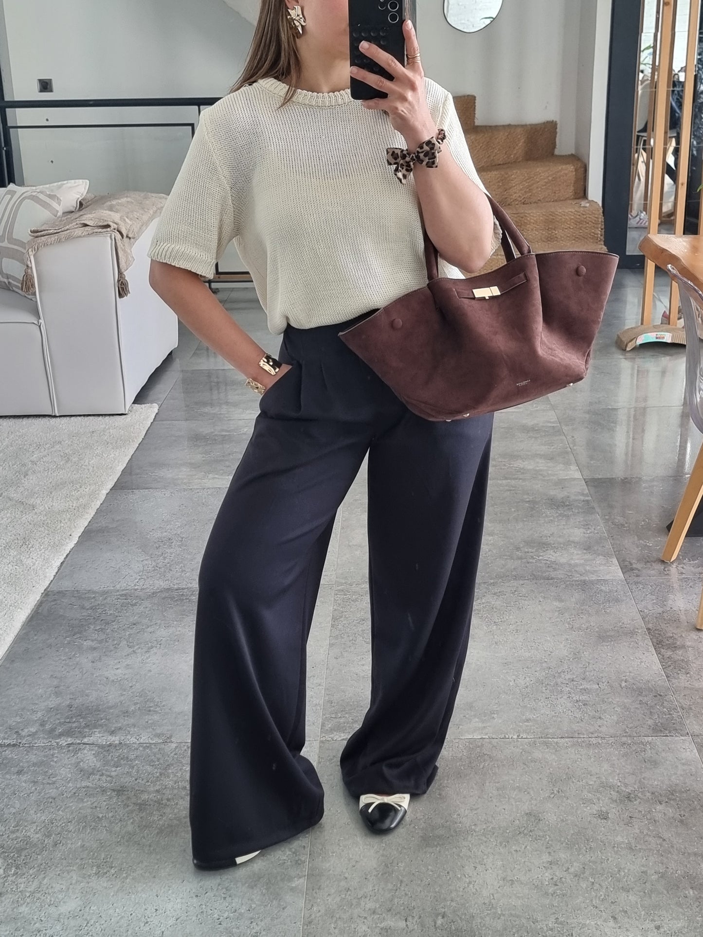 PANTALON JOGGER À PINCES NOIR