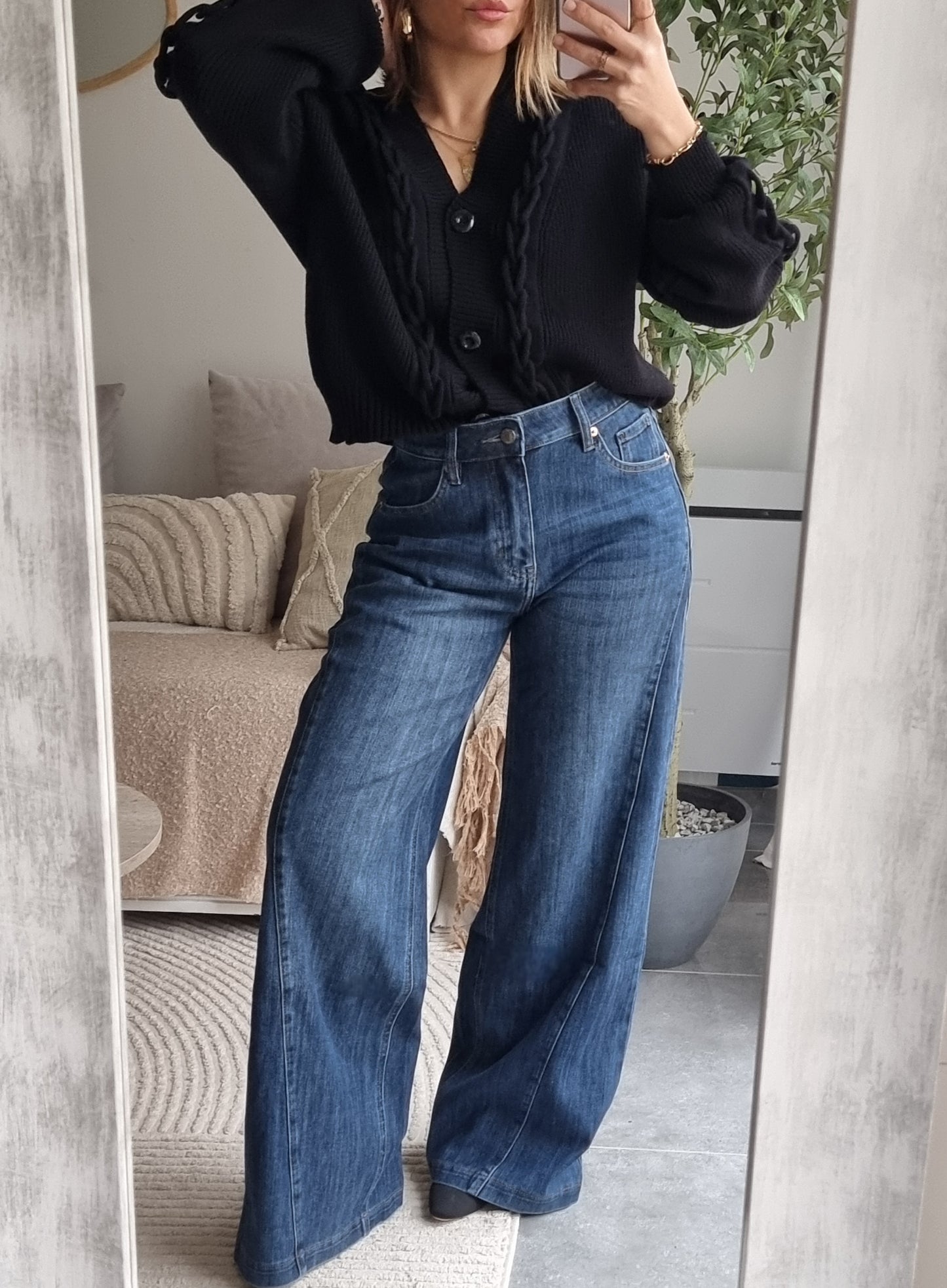 JEAN COUTURE WIDE LEG BLEU