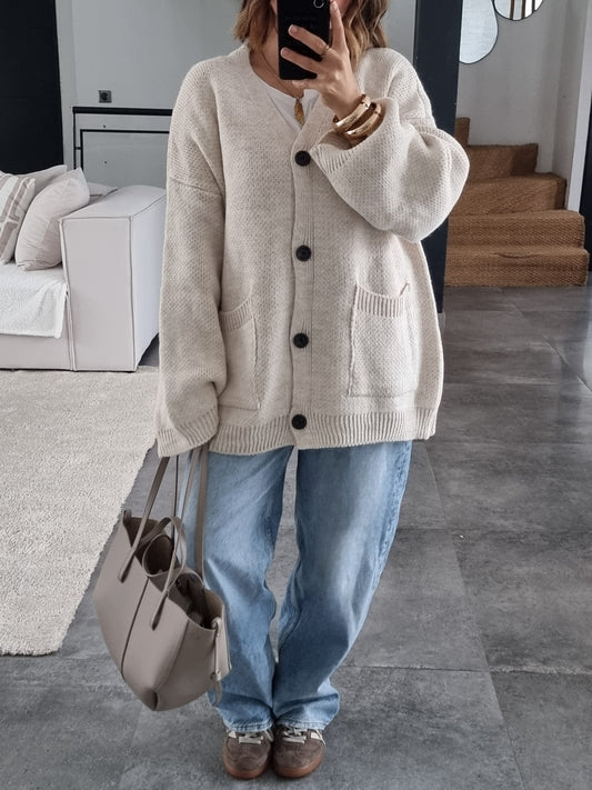CARDIGAN MAILLE BEIGE