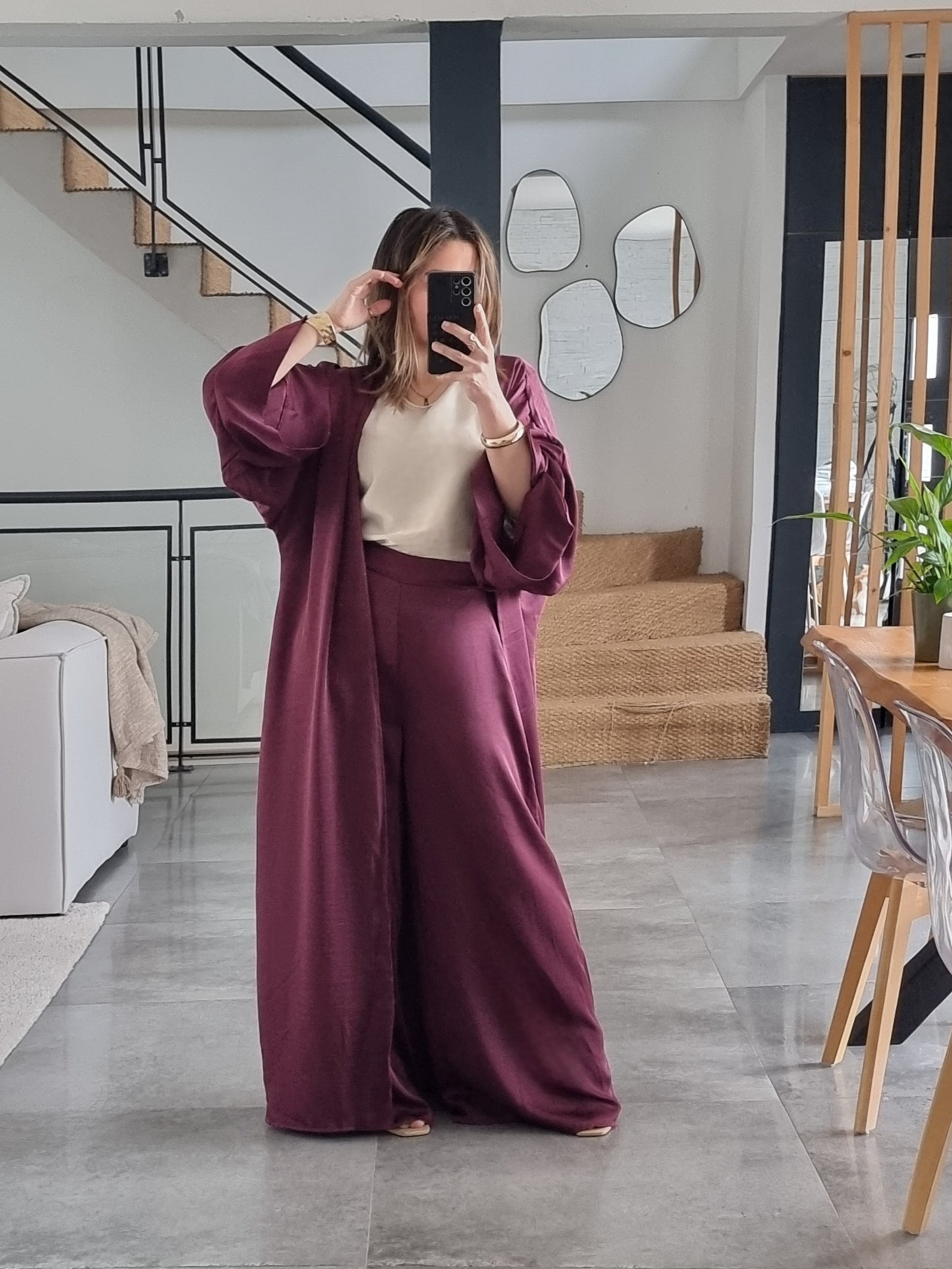 ENSEMBLE KIMONO BURGUNDY