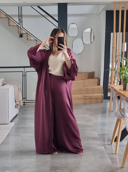 ENSEMBLE KIMONO BURGUNDY