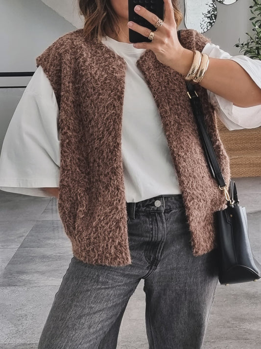 GILET SANS MANCHES CHOCO