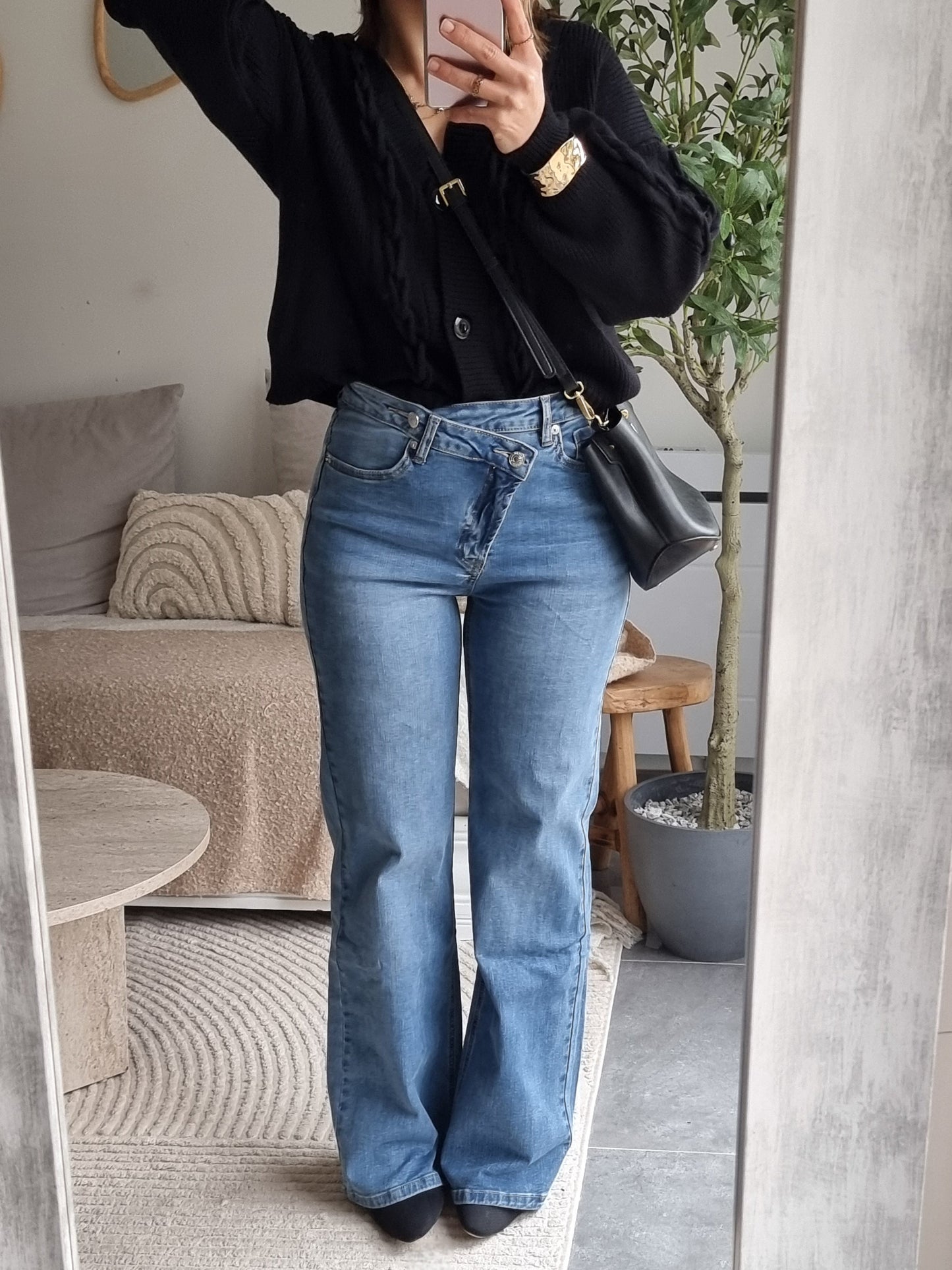 JEAN TAILLE ASYMÉTRIQUE BLEU