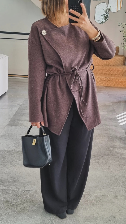 GILET CACHE COEUR CHOCOLAT