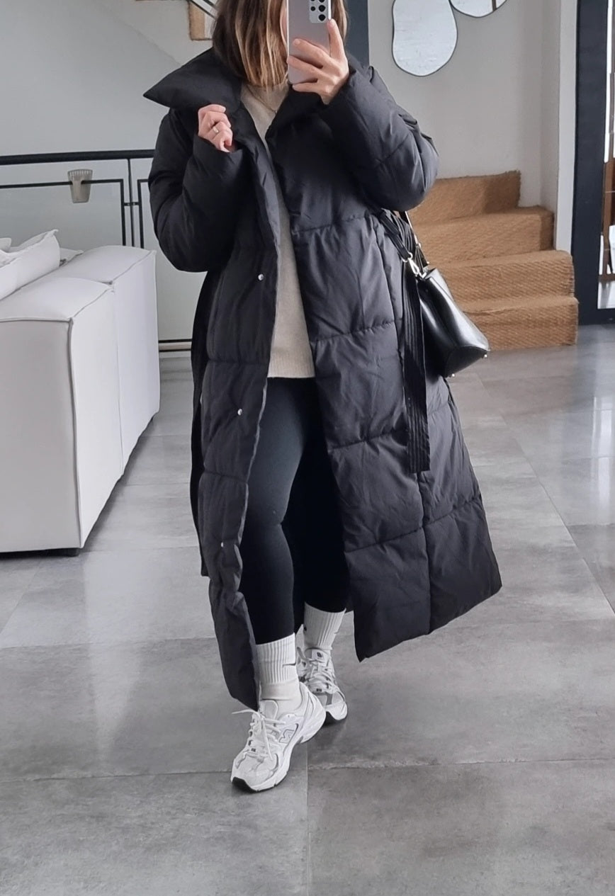 DOUDOUNE LONGUE MATELASSÉE NOIRE