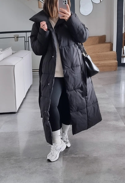 DOUDOUNE LONGUE MATELASSÉE NOIRE