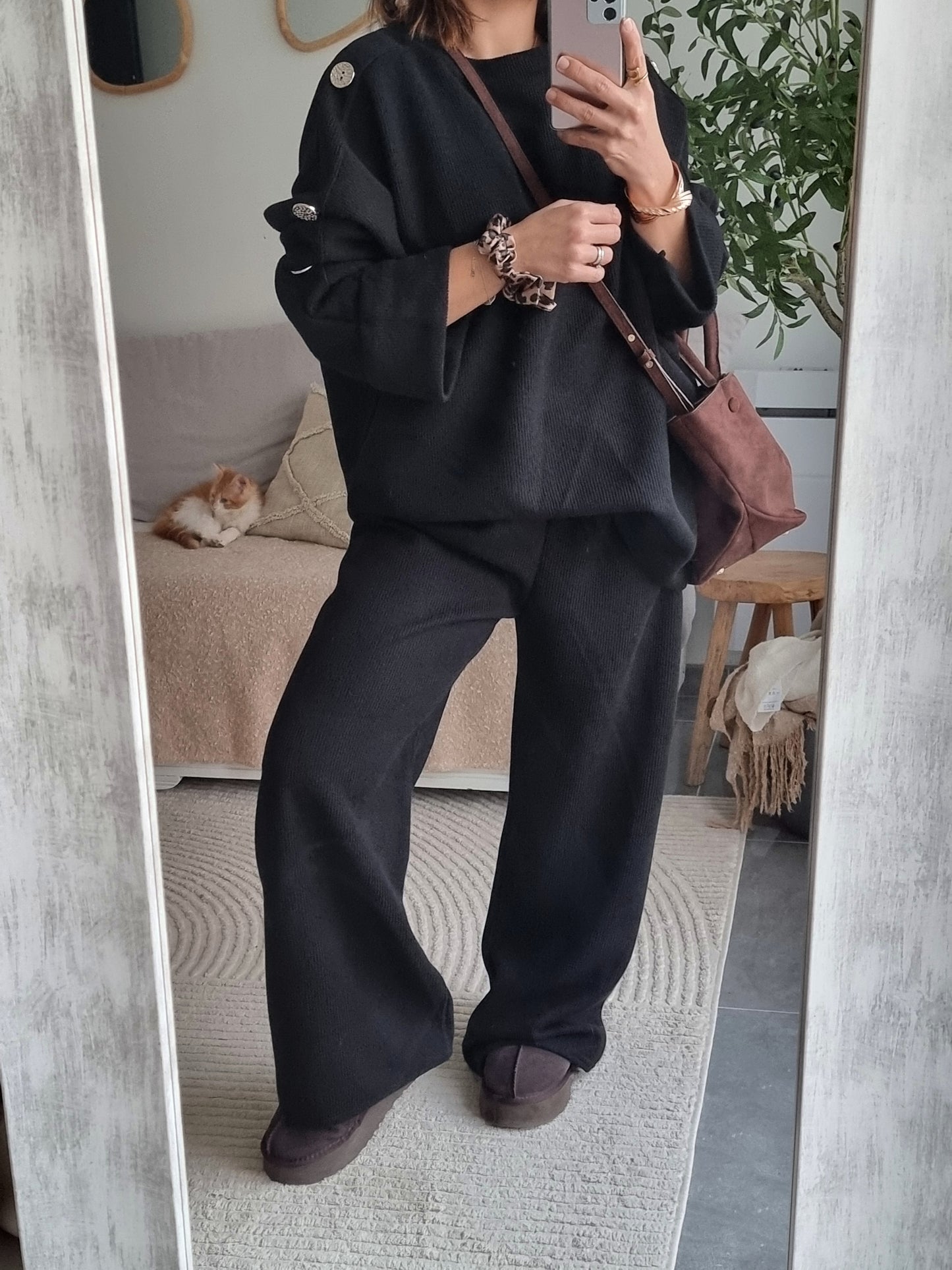 ENSEMBLE CÔTELÉ NOIR