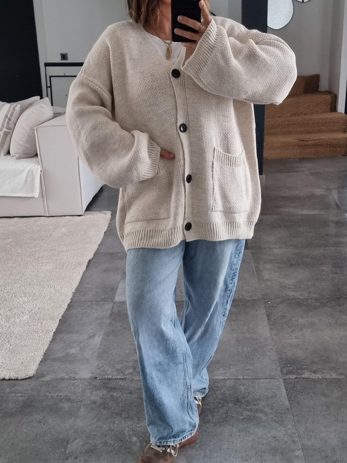 CARDIGAN MAILLE BEIGE